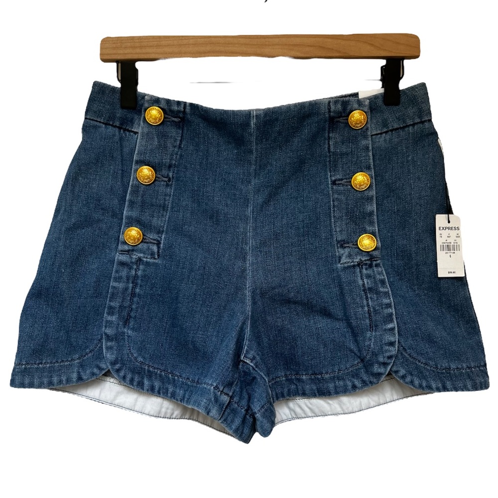 Express High Waist Sailor Shorts Size 6 NWT